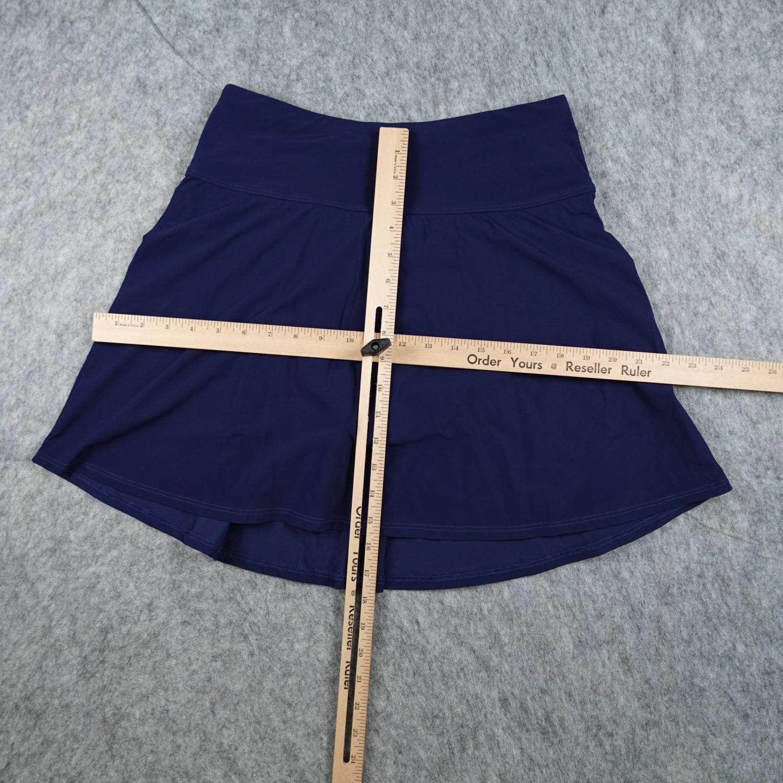 LL Bean Skirt Women 12 Navy Blue Swim Skort Shaping UPF 50 Sun Protection