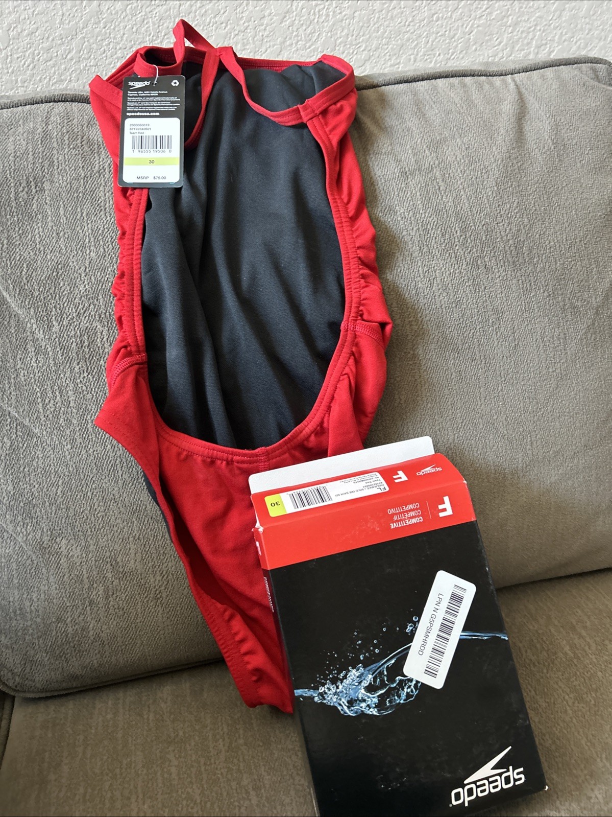 Speedo Endurance 601 Red Female Size 30 Retails for $75.00