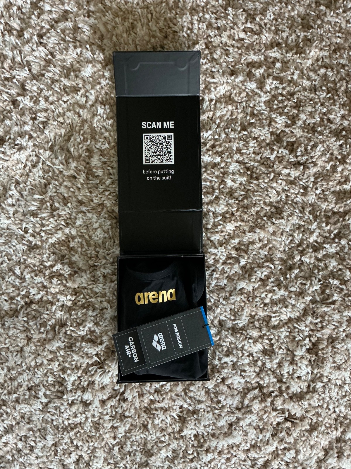 NEW Arena women’s Powerskin Carbon Air2 – Open Back – Size 24 Black/Gold NWT