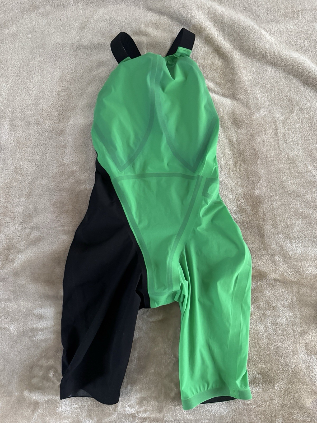 Speedo Fastskin Tech Suit 25 FINA Racing Kneeskin Pro Swim Green Black