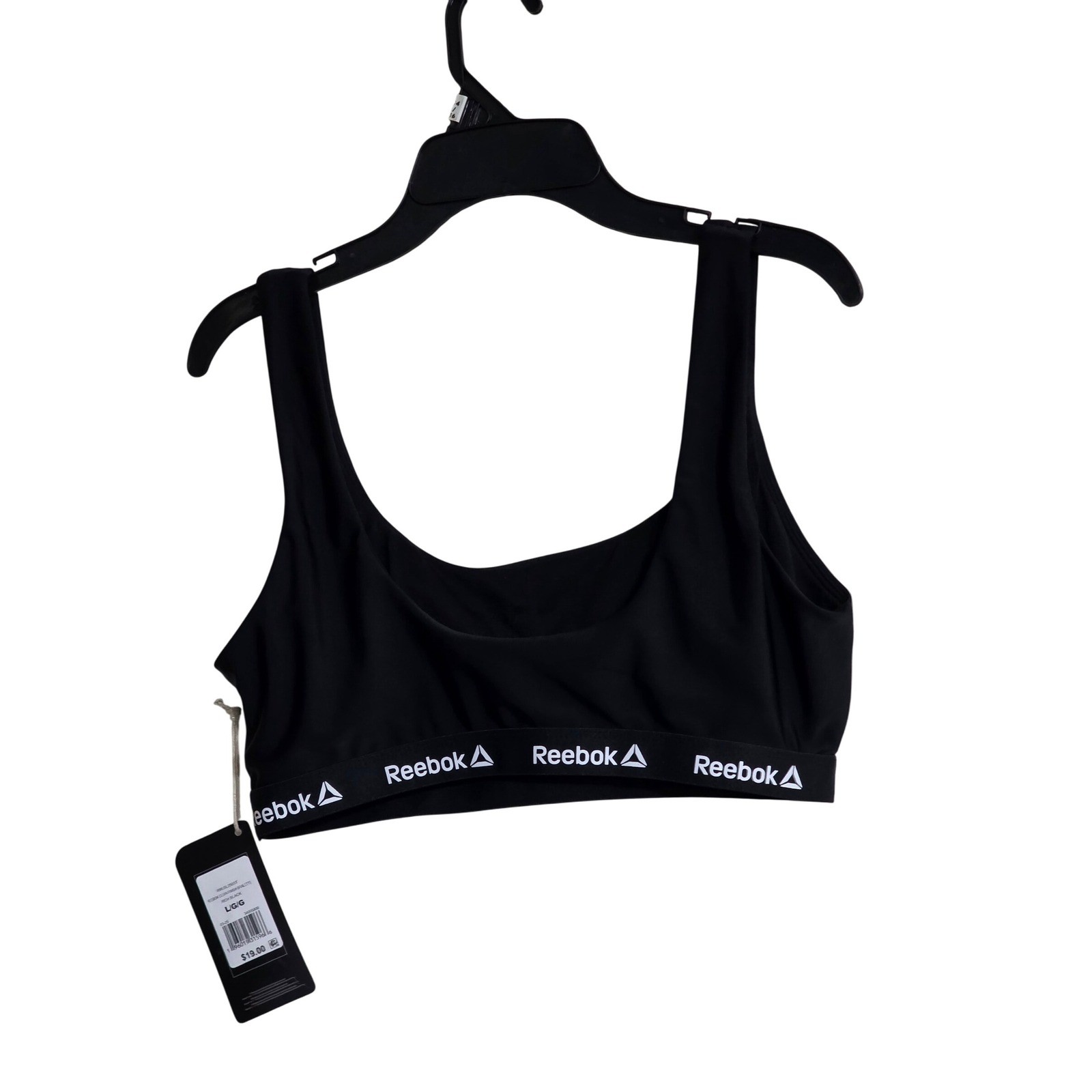 Reebok Black Sports Bra Low Impact Swim Fitness Gym Workout Athleisure