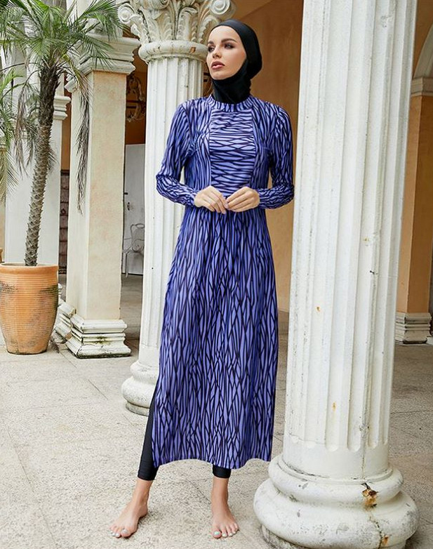 Muslim Women Long Dress Cover Up Swimsuits Islamic Modest Swimwear Beach Burkini