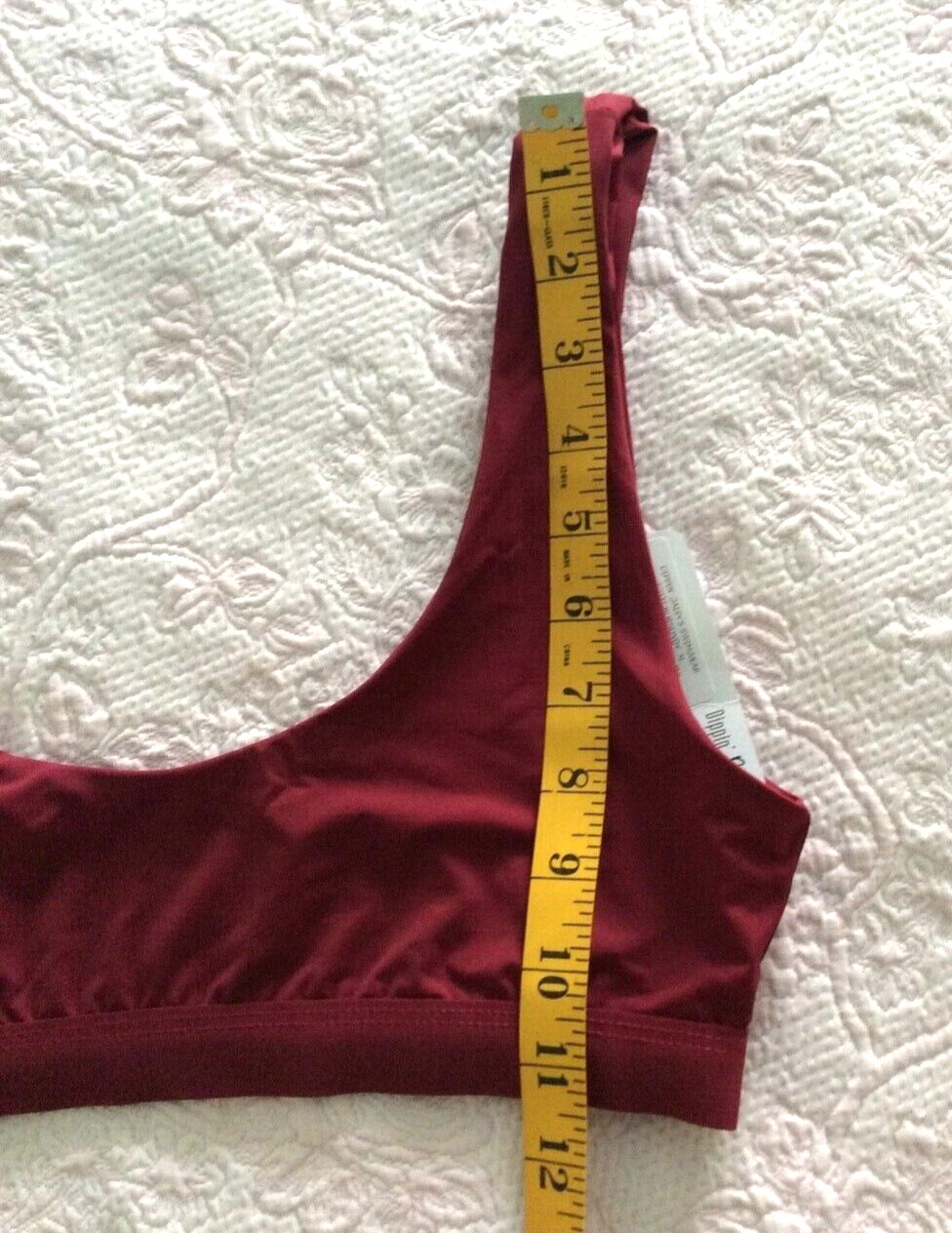 DIPPIN’DAISY’S BRAND NEW BANDED BURGUNDY SPORTY SWIM Women TOP SZ M