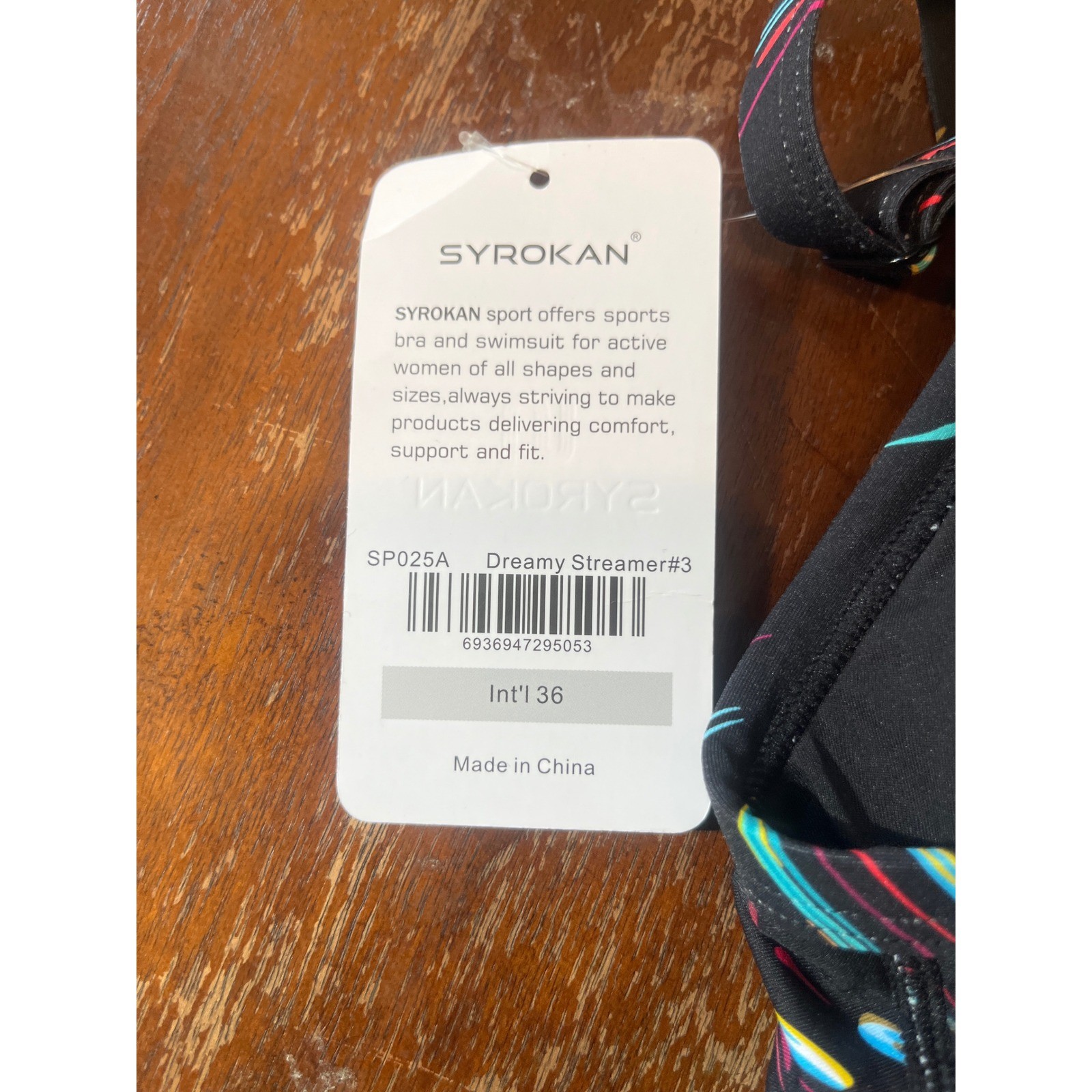 Syrokan Dreamy Streamer One Piece Swimsuit Multicolor Athletic Keyhole Back 36