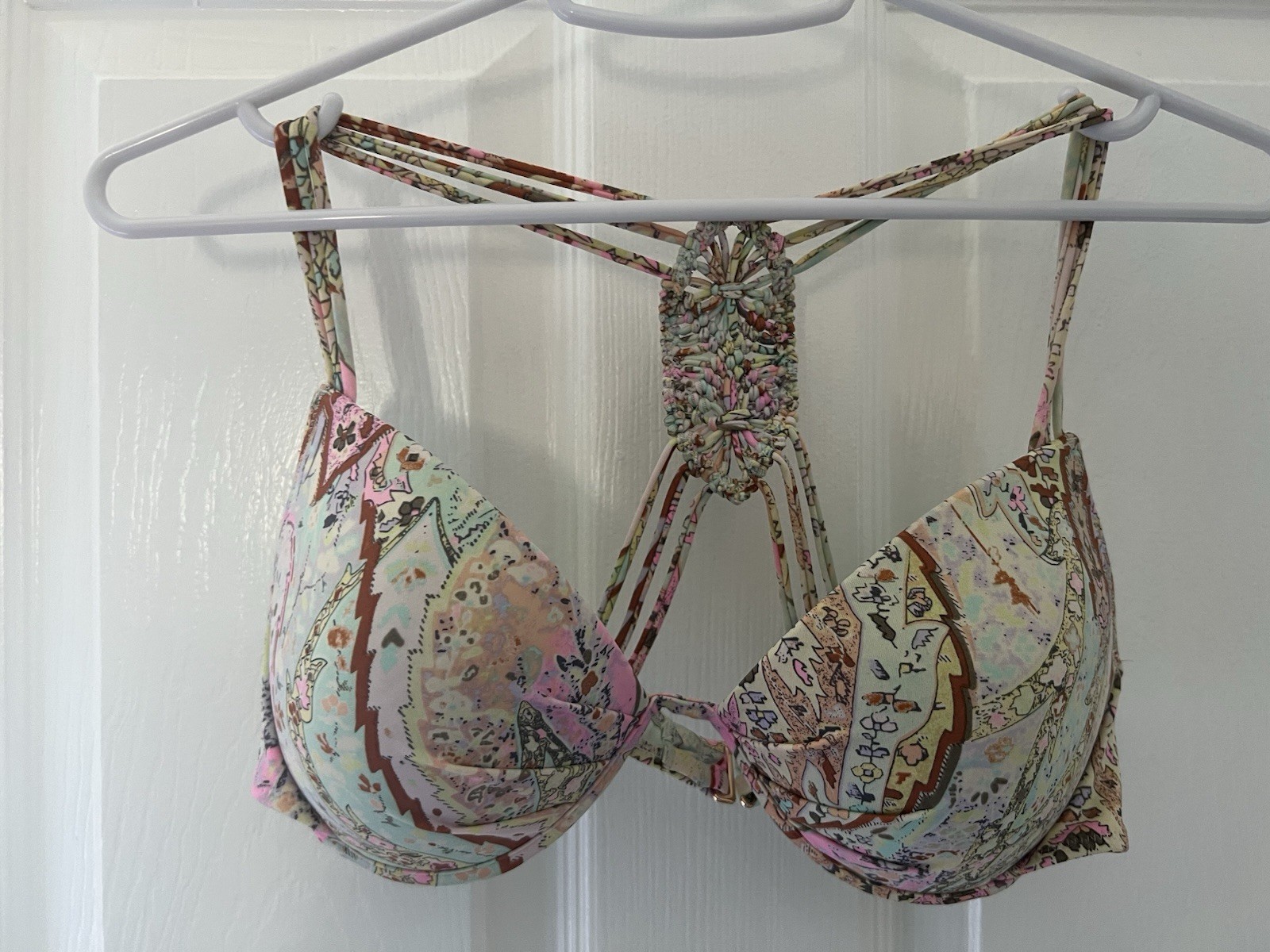 Victoria’s Secret Women’s 34 C swim suit Top with Spaghetti Straps multi color