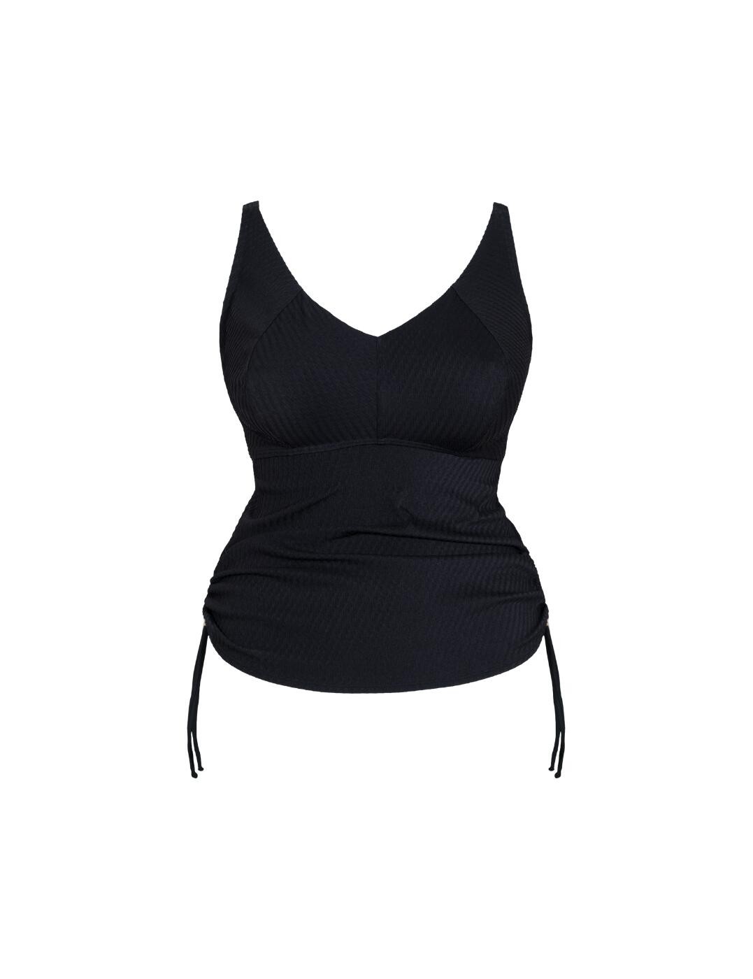 Curvy Kate Jet Set Tankini Top Wireless Non Padded Womens Ribbed Swim CS034408