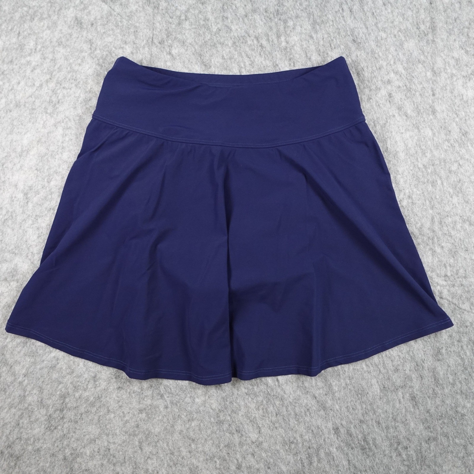LL Bean Skirt Women 12 Navy Blue Swim Skort Shaping UPF 50 Sun Protection