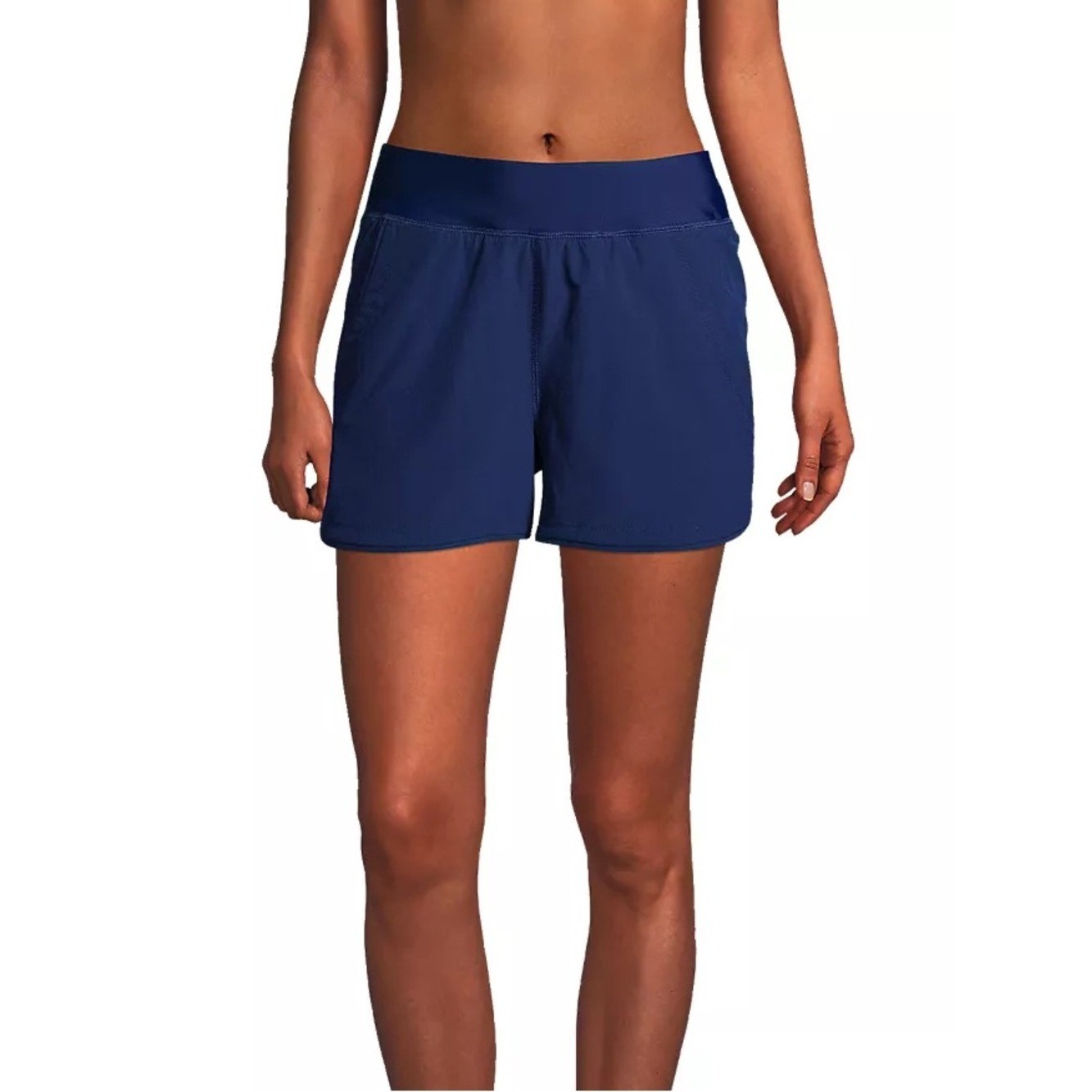Lands’ End Woman’s Navy Athletic Performance Board Shorts Size 14