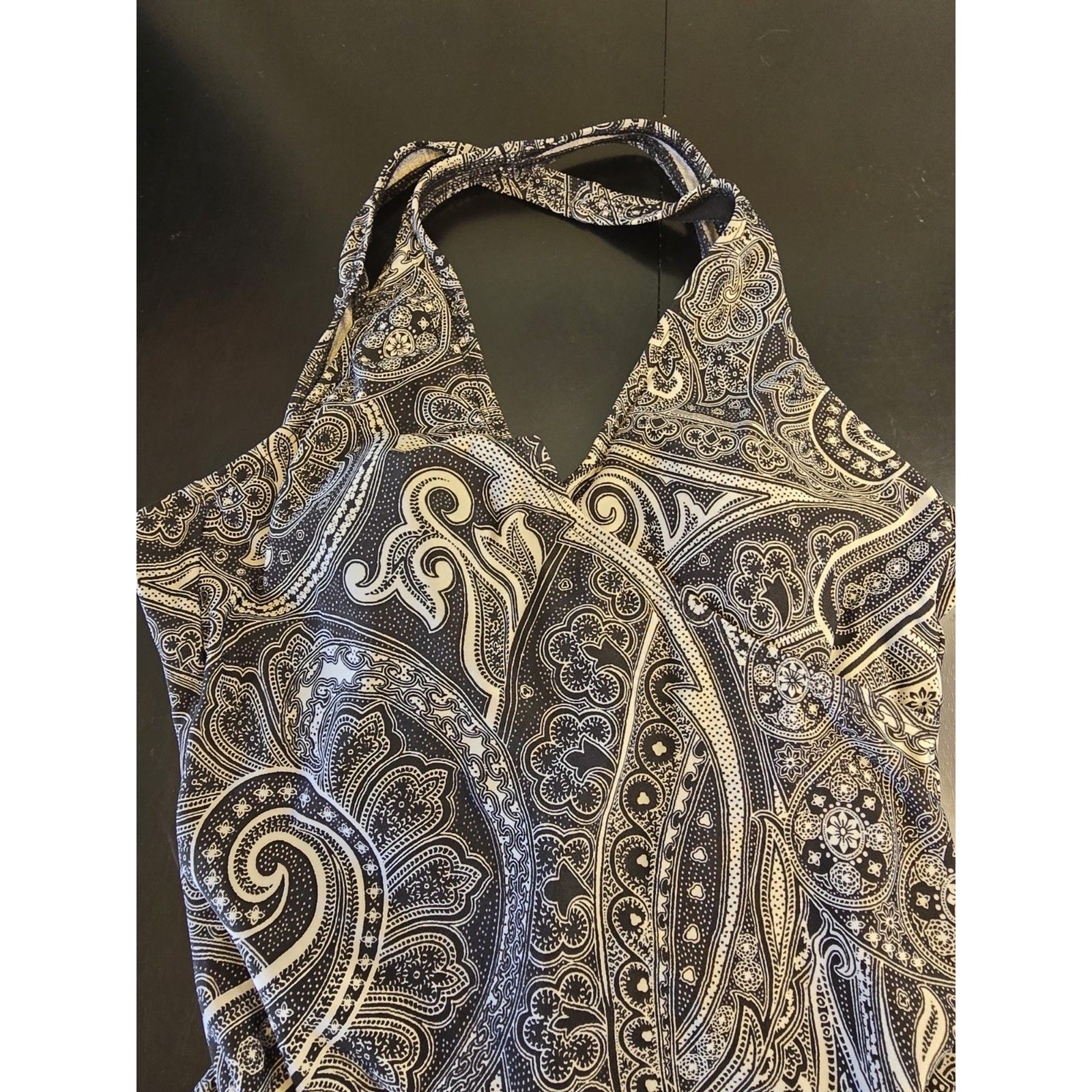 Speedo Women’s Competitive Swimwear One Piece Halter Neck Paisley Print Size 10
