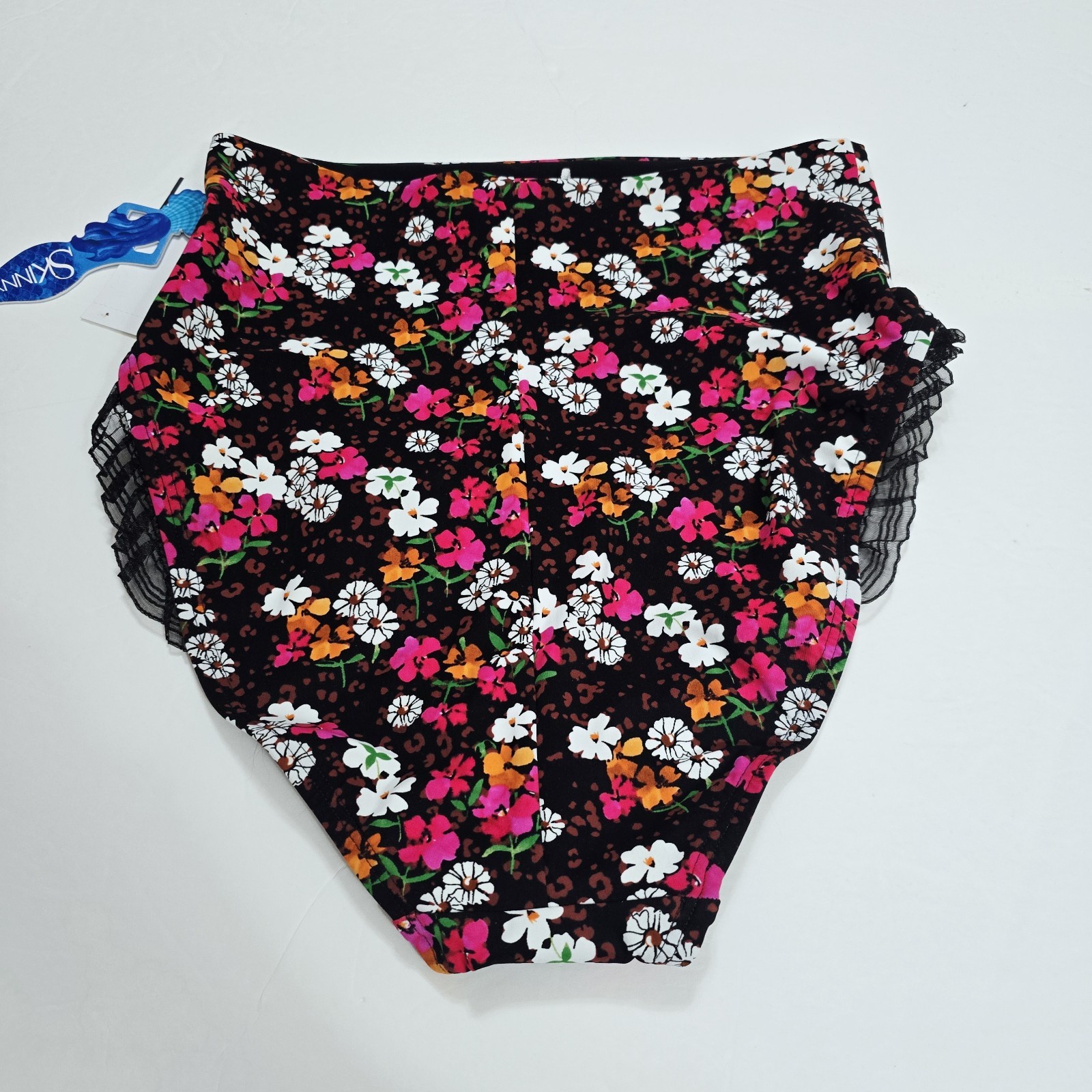 NEW SKINNY DIPPERS – S Daisy Duke Black Floral Multi Swimsuit Bottom