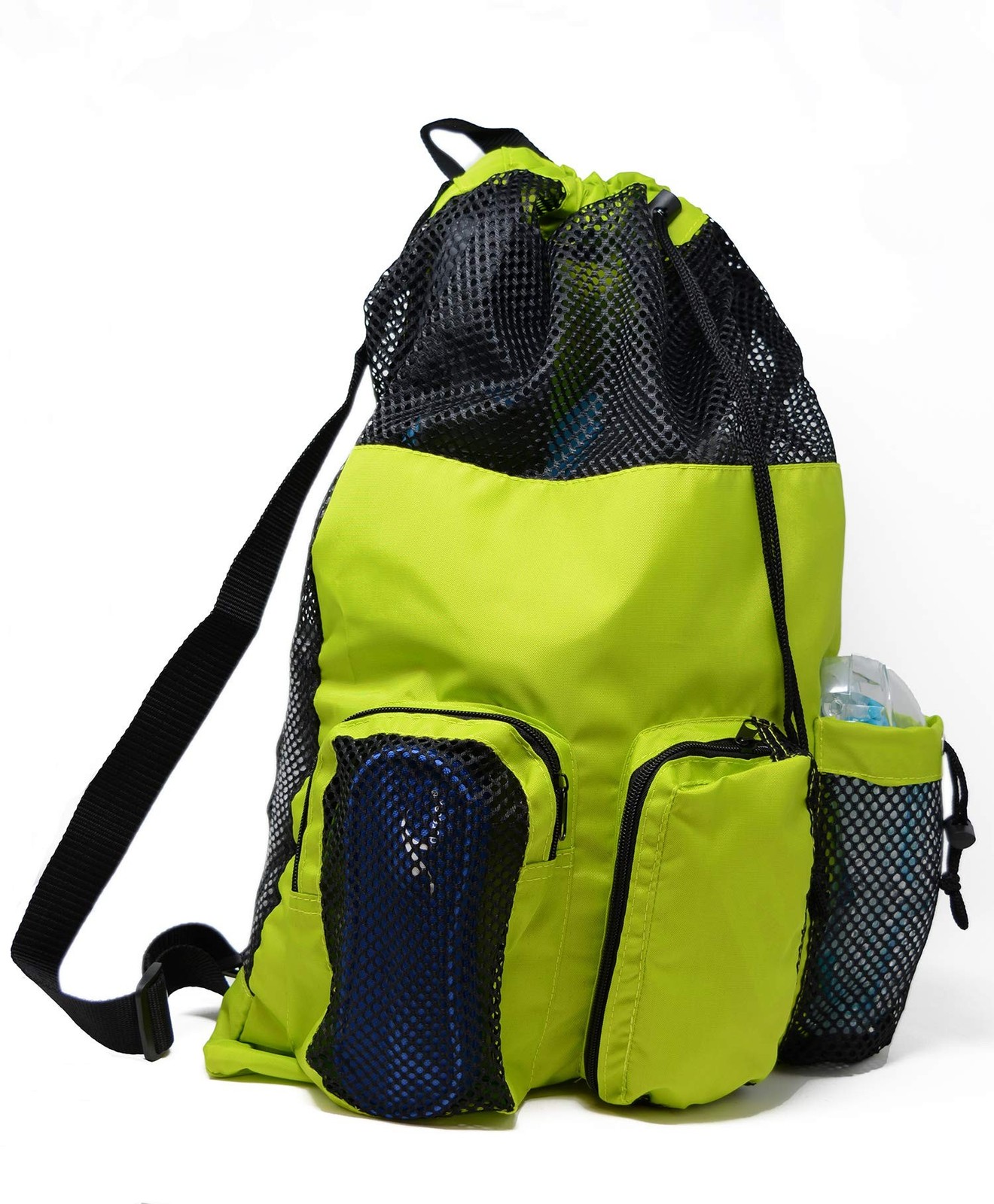 Adoretex Quick Dry Mesh Equipment Sport Drawstring Gym Swim Bag Green