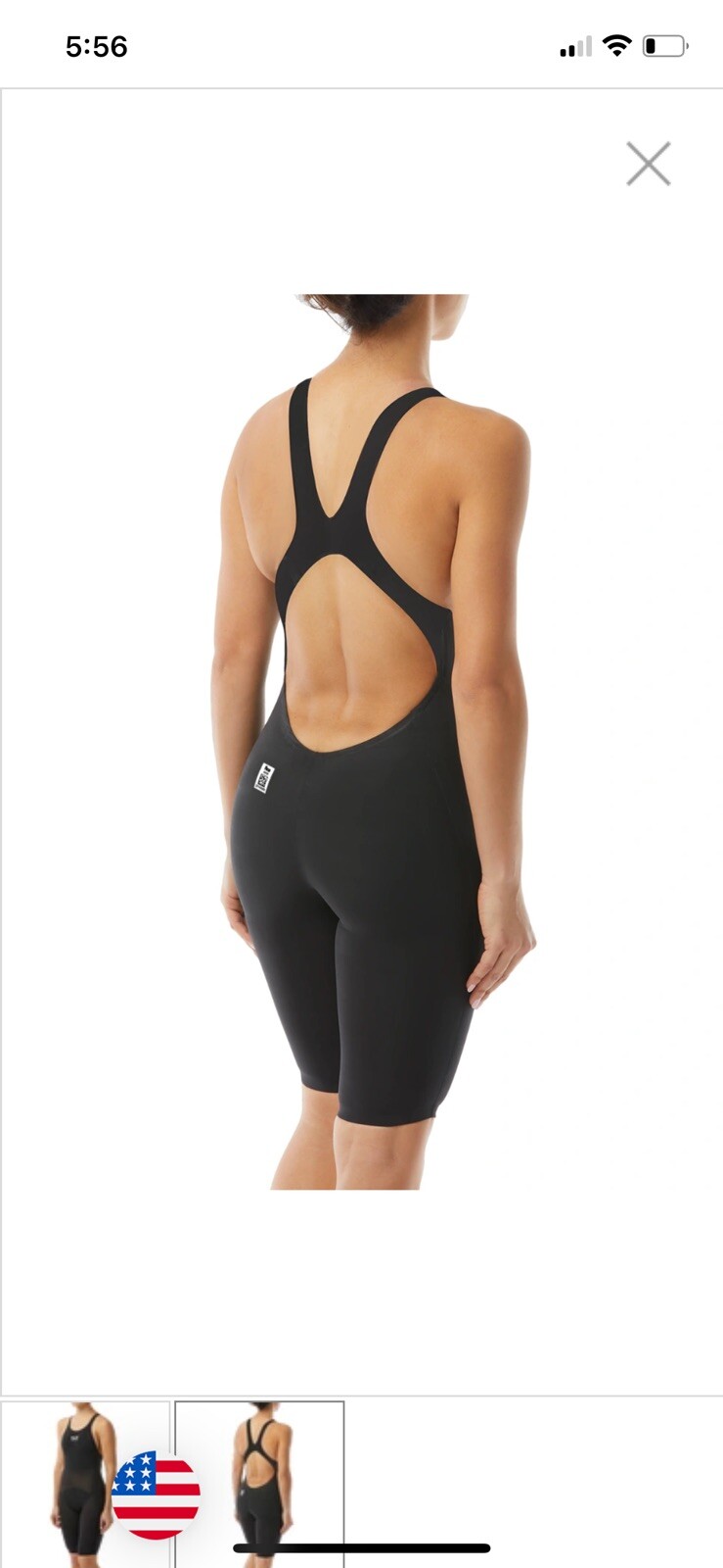 NEW TYR Swimming Invictus Open Back Tri Suit Black Size 20 FINA Approved