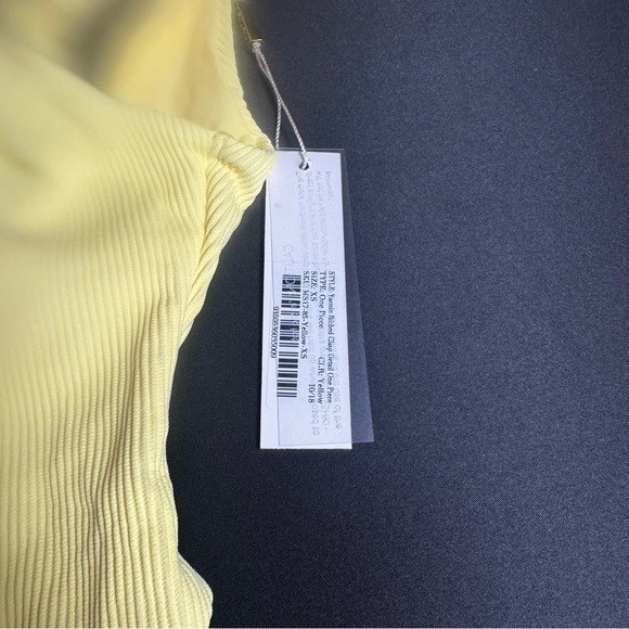 NWT Meshki Zara Yellow Ribbed Kids One-Piece Swimsuit Metal Ring