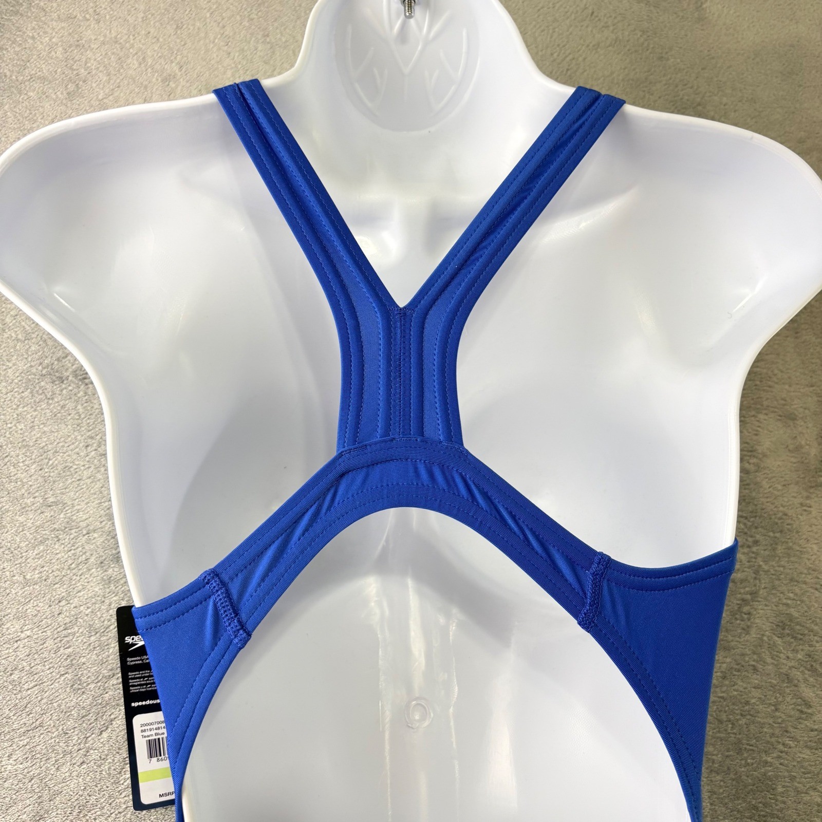 Speedo Women 30 Team Blue One Piece Swimsuit Racerback Performance Training New