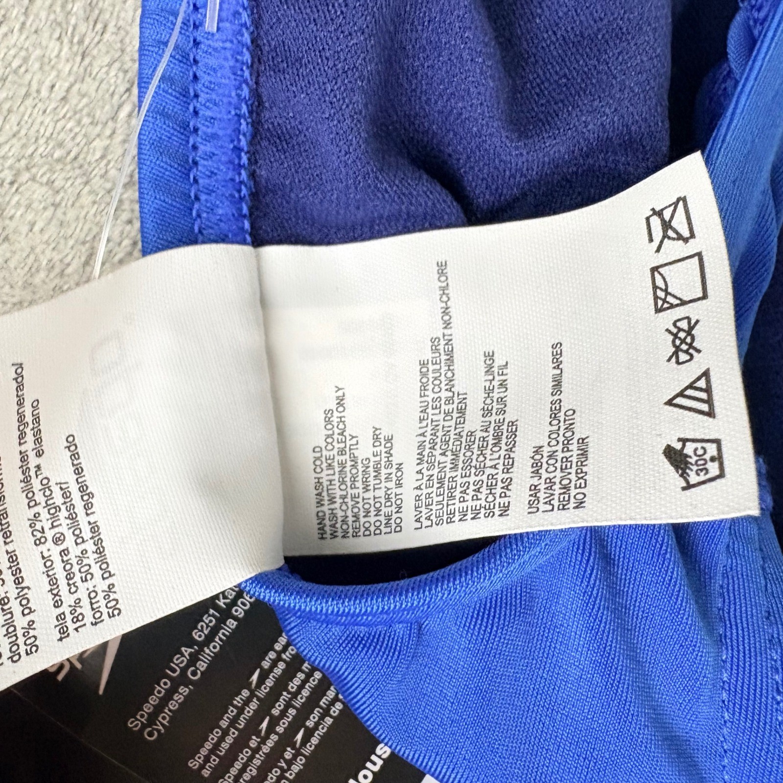 Speedo Women 30 Team Blue One Piece Swimsuit Racerback Performance Training New