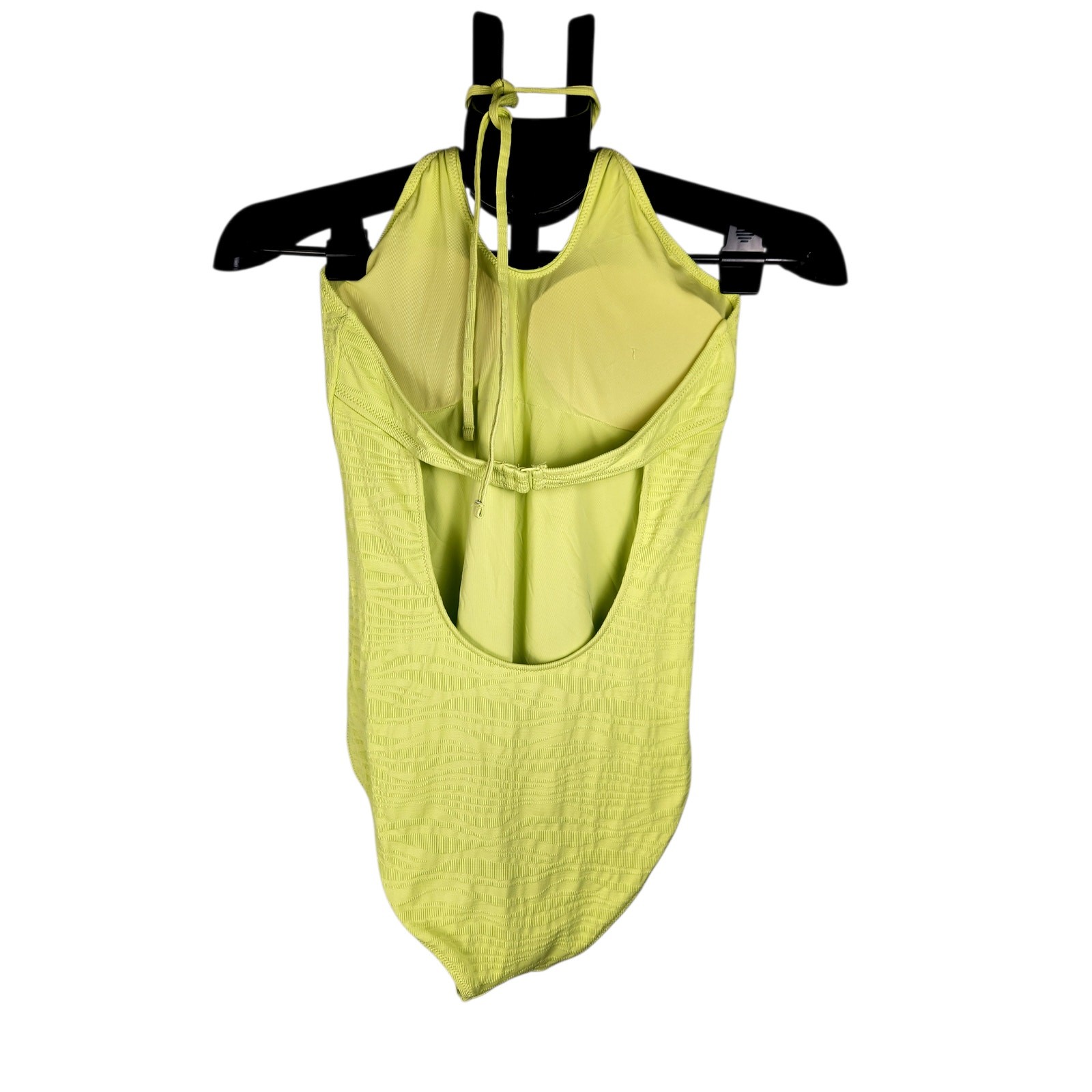 Aerie Real Good Lime Textured Halter One Piece Swimsuit M NWT