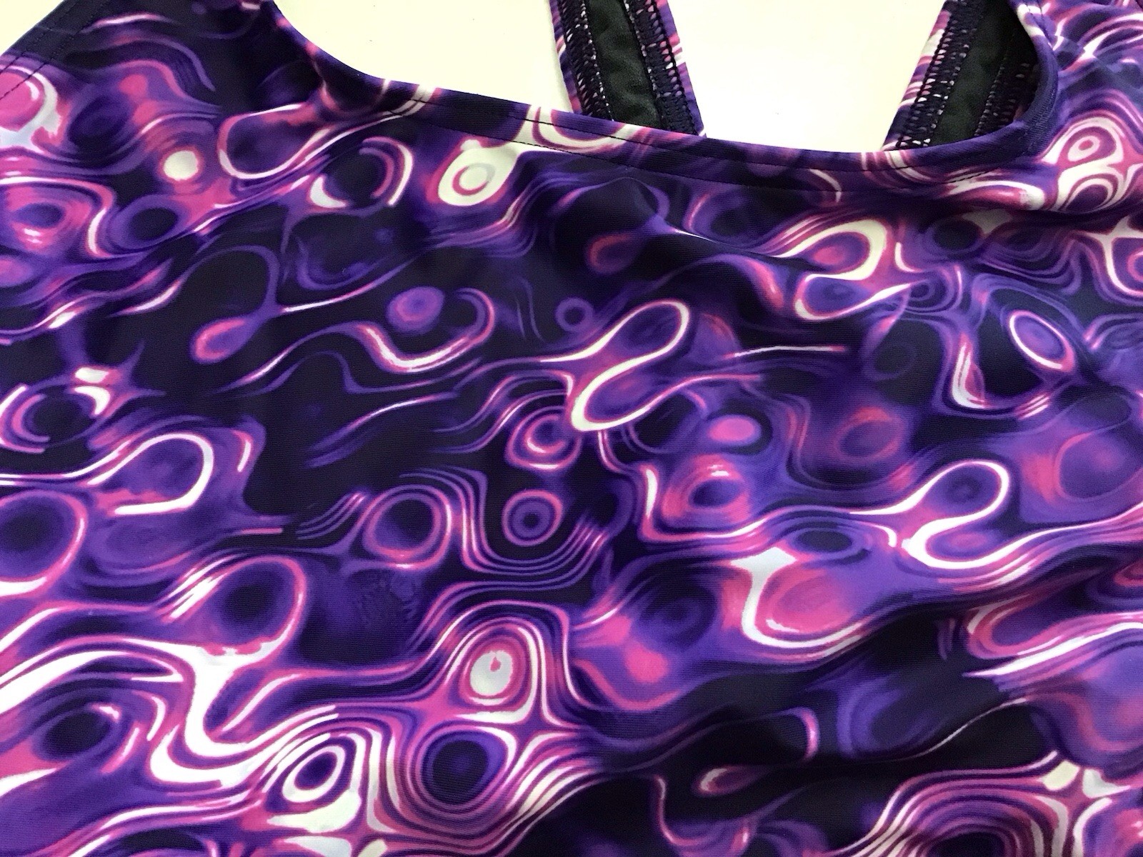 ISWIM Competitive Size 38 (22-40) Lycra 1 Pc Wide Strap Swimsuit Purple (C6-10)