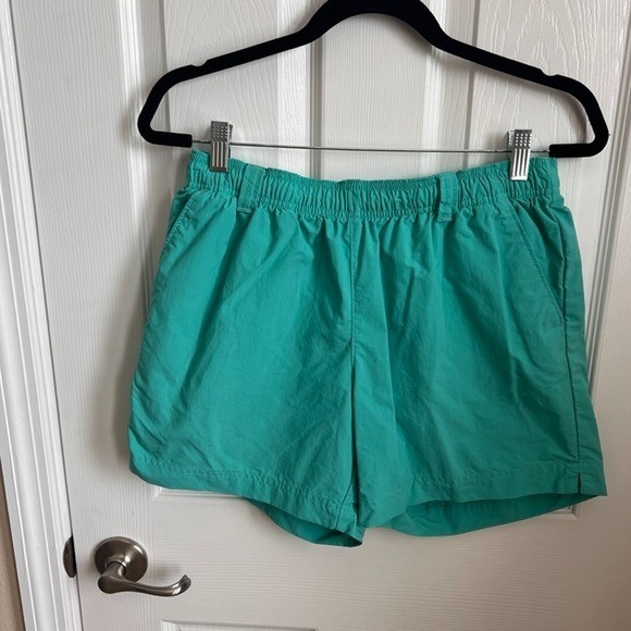 Columbia Ladies PFG Fishing Shorts Elastic Waist Quick Dry Outdoor Teal Size S