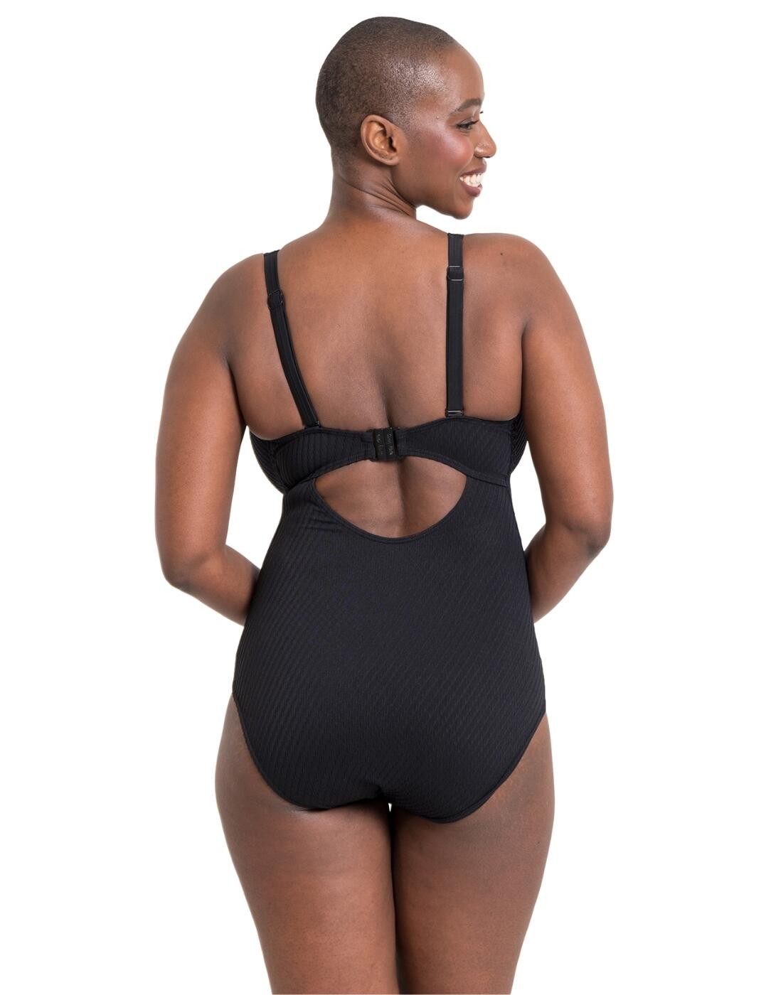 Curvy Kate Jet Set Swimsuit Plunge Wired Ribbed Swimwear Swimming Costume