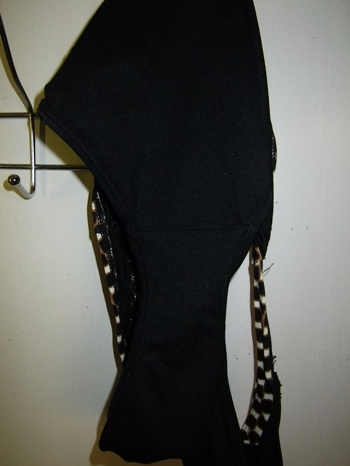 FADED GLORY LADIES 2 PIECE BIKINI SIZE XL SPANDEX NYLON SWIMSUIT BLACK CHECKERED
