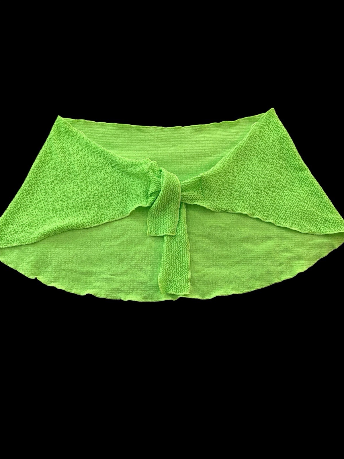 Neon Lime Green 3PC Bikini Set Ribbed Triangle Top Wrap Skirt Swimwear PLUS SIZE