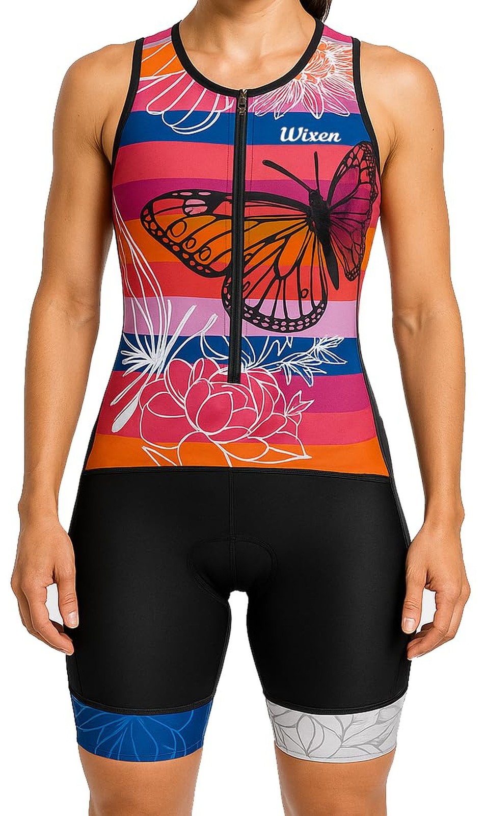 WIXEN Women’s Triathlon Suit Sleeveless Tri Suit Padded Cycle Race Swim Bike …