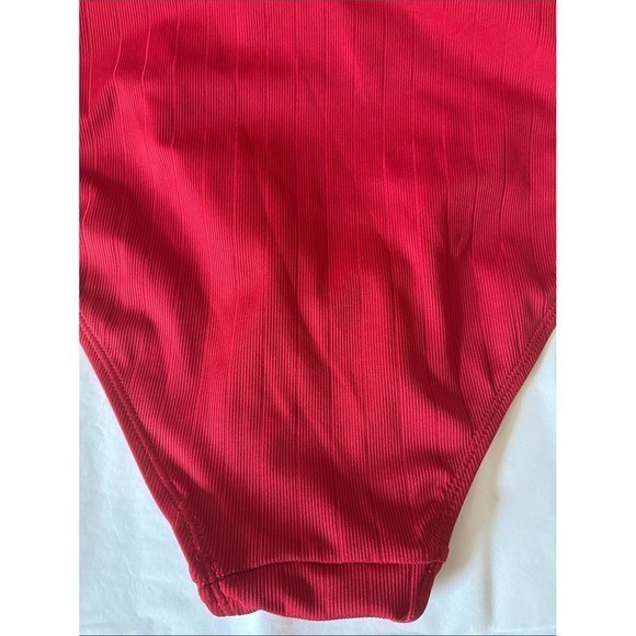SENITA Athletics Large Red One Piece Swimsuit Modest Full Coverage Beach Resort