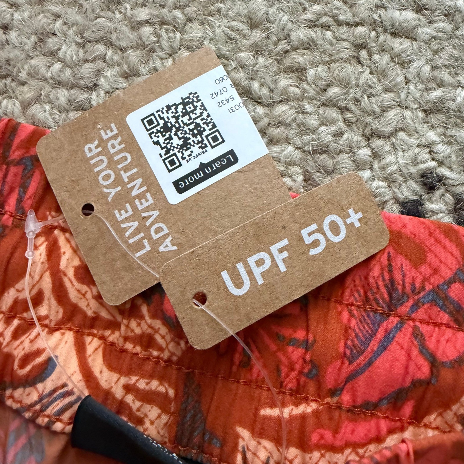 NWT Eddie Bauer Women’s L Swim Board Shorts UPF 50+ Tropical Leaf Print Rust
