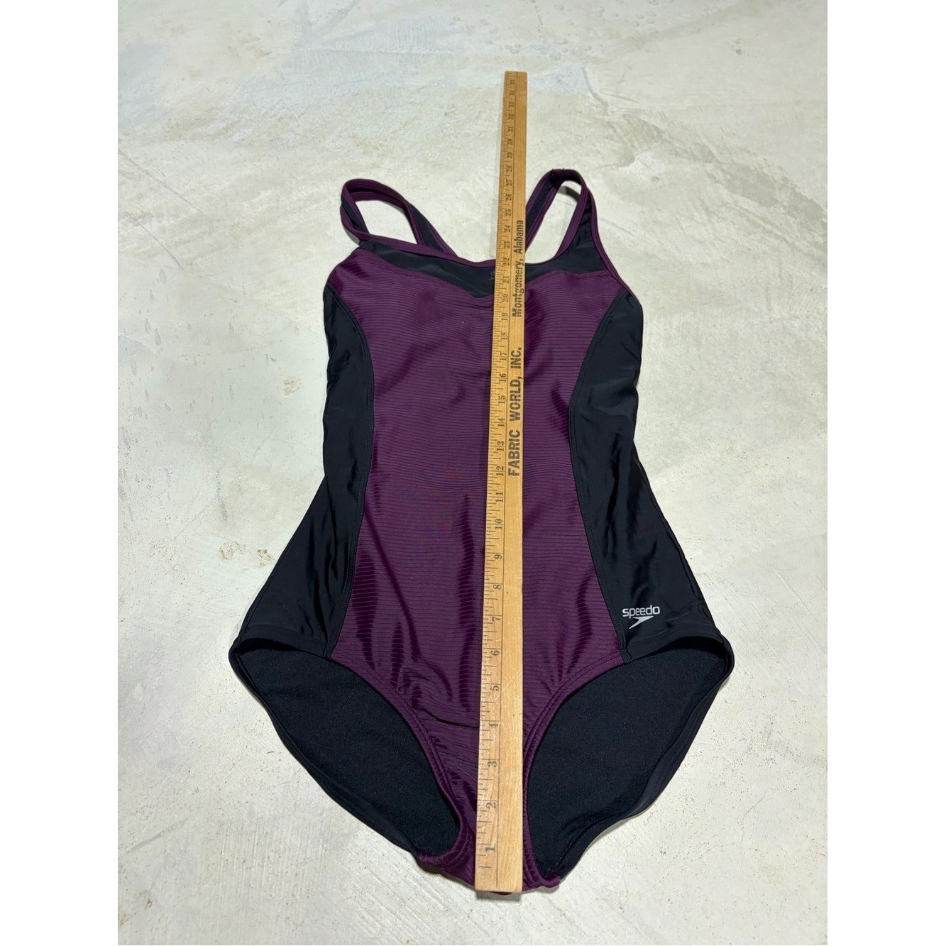 Speedo Plum and Black Performance One-Piece Swimsuit medium