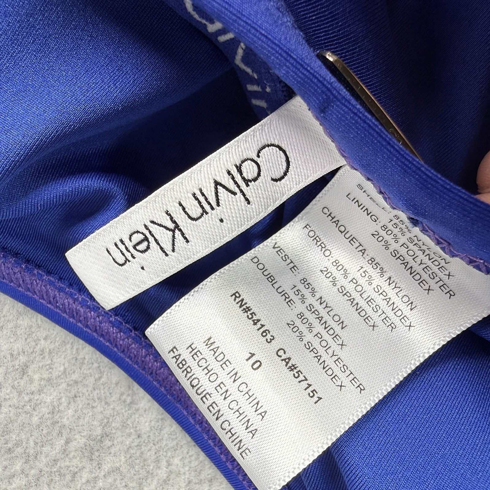 Calvin Klein Swim Suit Women’s 10 Blue One Piece Logo