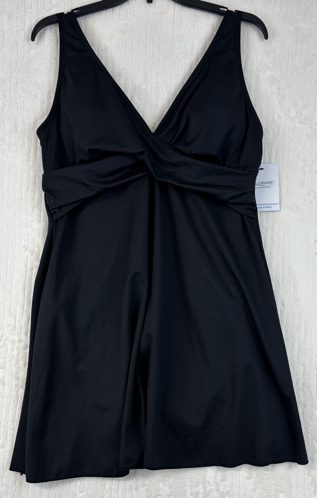 Aquashape by Dolfin Women’s Black Swim Dress One Piece Swimsuit Size 18 New NWT