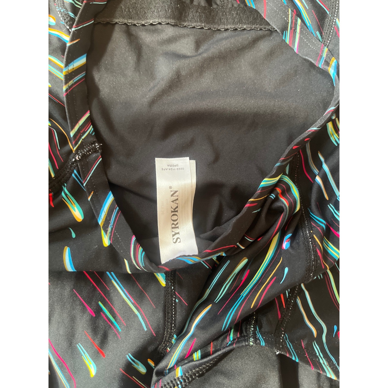 Syrokan Dreamy Streamer One Piece Swimsuit Multicolor Athletic Keyhole Back 36