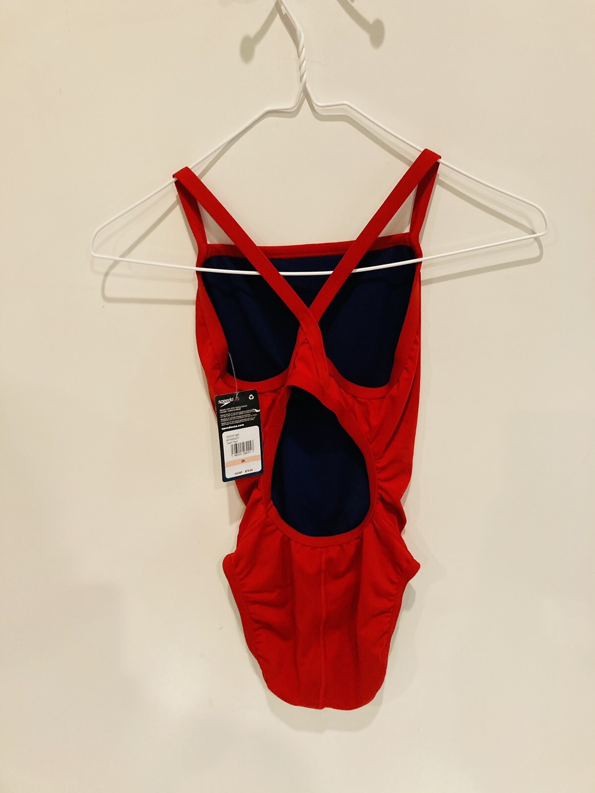 Speedo Guard Women’s Flyback Endurance+ Training Swimsuit Size 28 Red Lifeguard