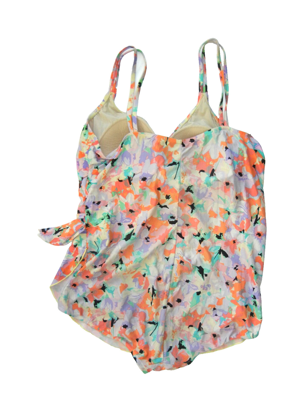 MAXINE OF HOLLYWOOD Colorful Pink SKIRTED ONE-PIECE SWIMSUIT Pool Beach Women 22
