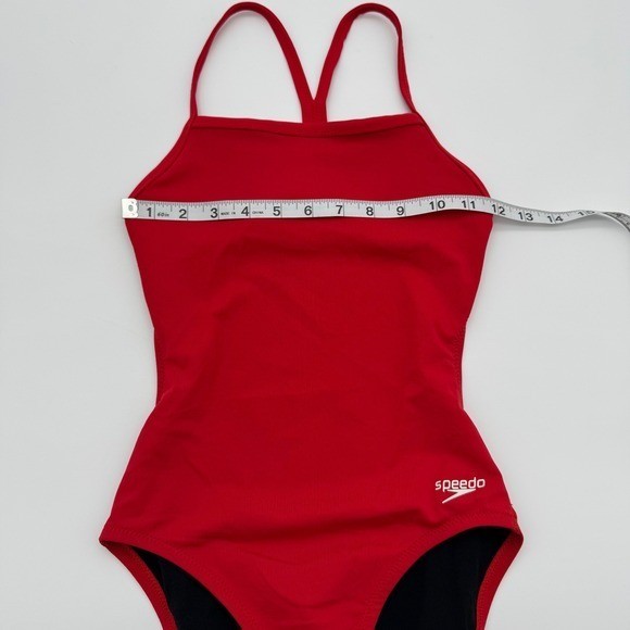 Speedo Endurance Lite Red One Piece Swimsuit Cross Back Competitive Swim Size 28