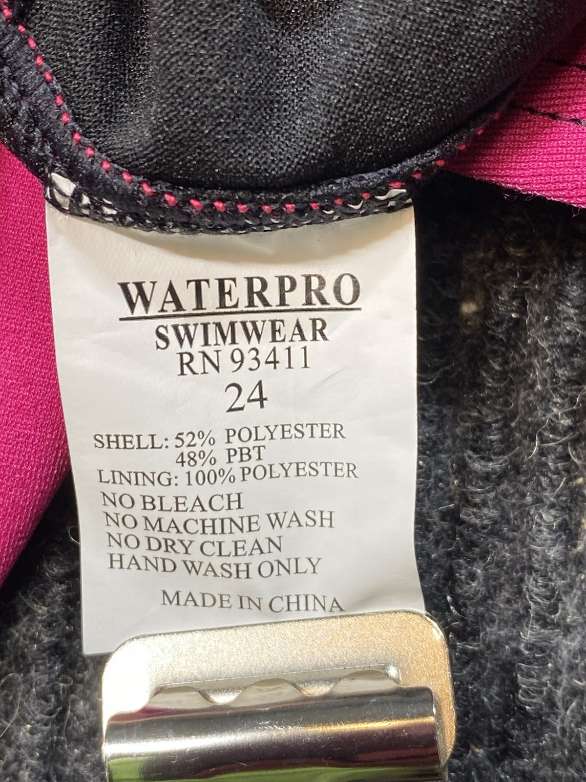 WATERPRO Splice Unitard Poly/PBT Competitive Swimwear Black/Pink Size 24