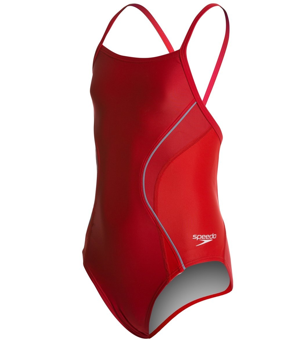 SPEEDO Women’s PowerFLEX Eco Revolve Splice Energy Back One Piece Swimsuit