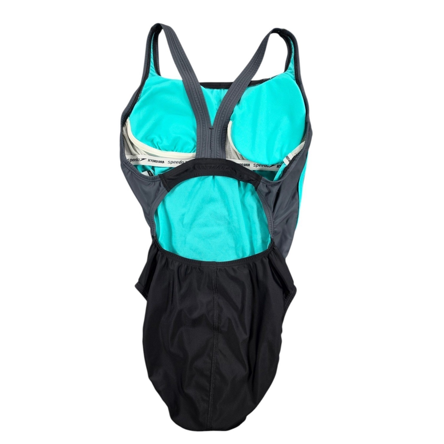 Speedo Athletic One Piece Swimsuit Womens Size 10 PowerFLEX Eco Turquoise Black