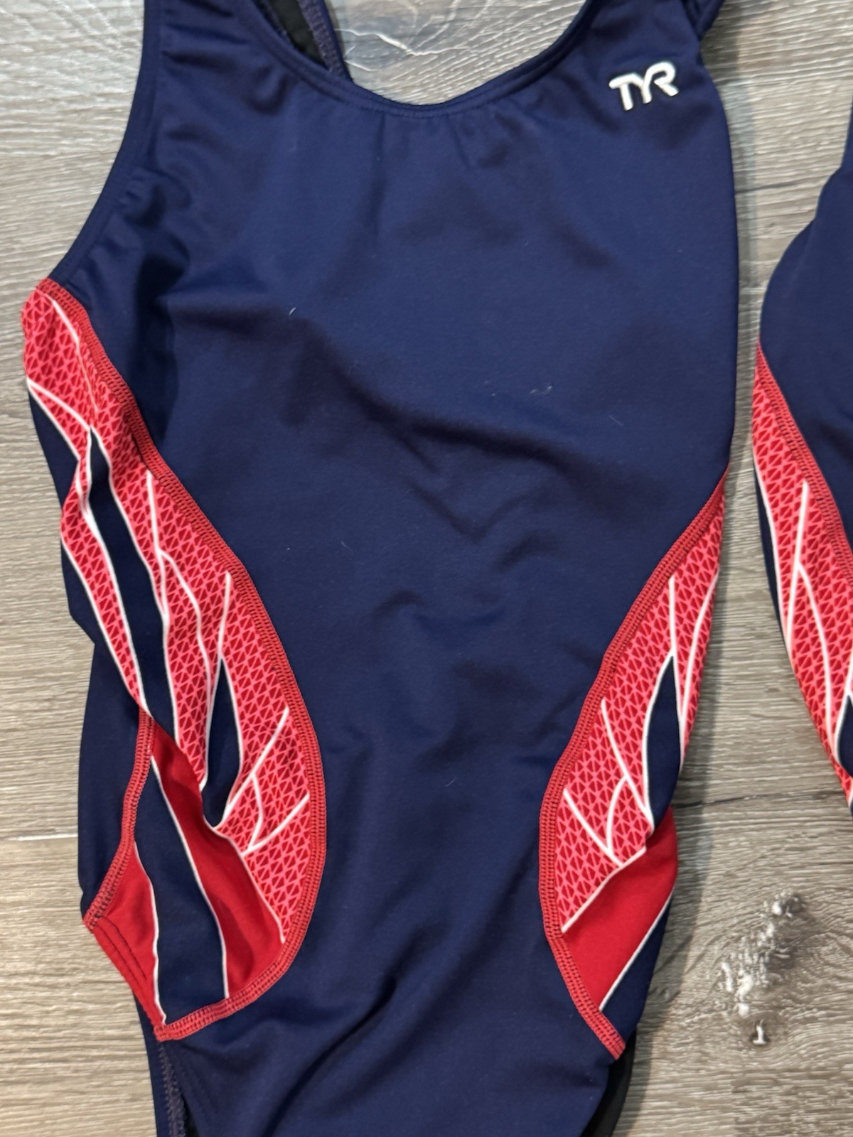 Lot of 3 Competition Swim One Pieces Red White Blue Speedo Endurance + TYR 6/32