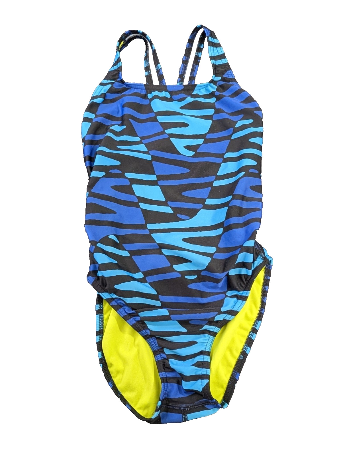 Speedo Disco Boom Flyback One Piece Swimsuit Womens 8 34 Blue ProLT Training