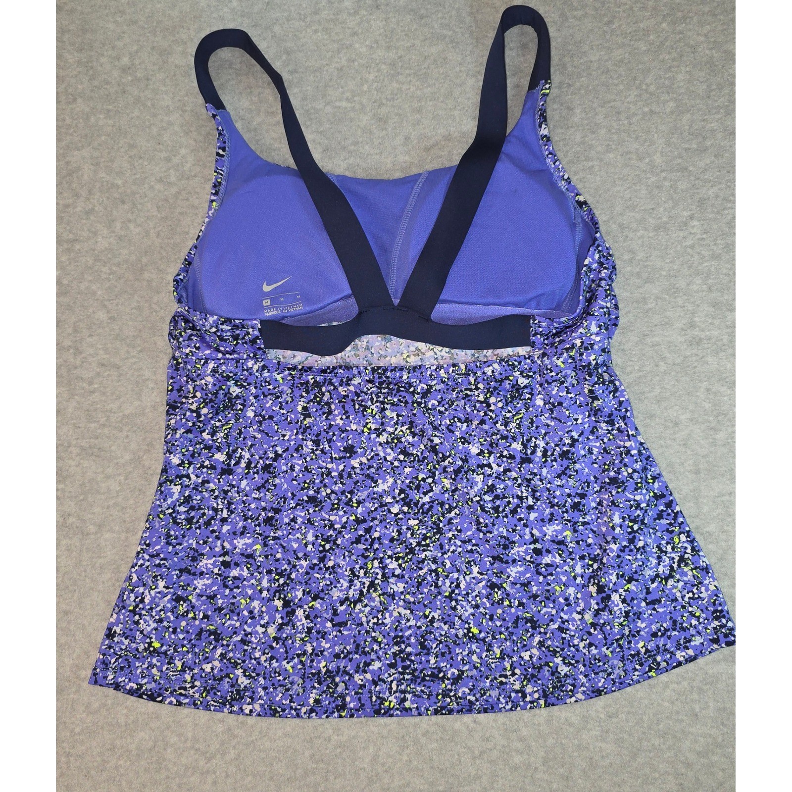 Nike Women’s Purple Floral Print Swim Tank Top with Crossback Straps Size M