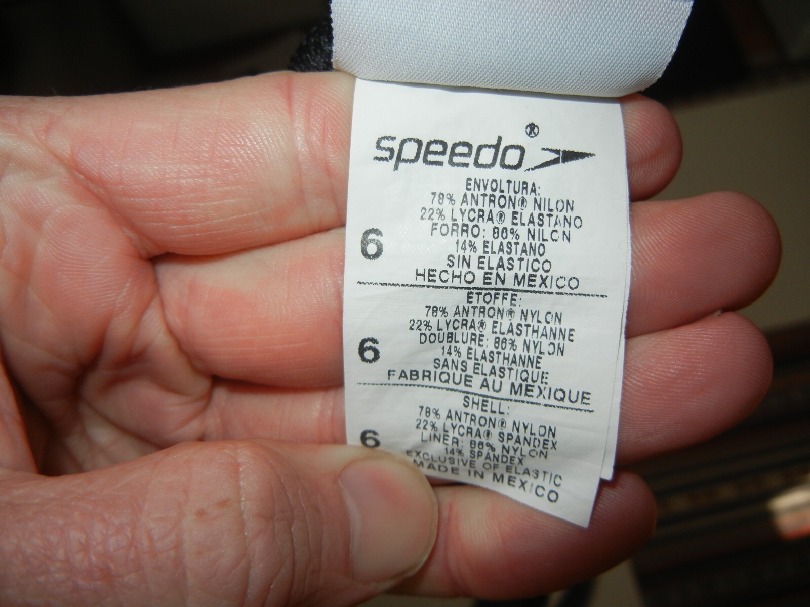 SPEEDO Black Nylon/Spandex ONE-PIECE SWIM-SUIT Racing Beach Pool Spa Women’s 6