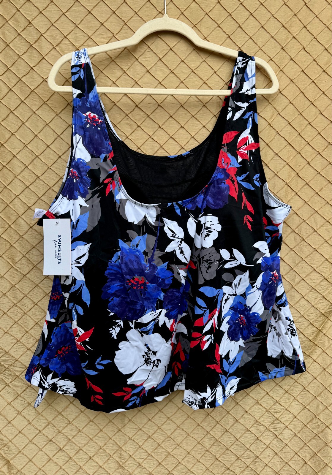 Swimsuits for All Women’s Size 32 Floral Print Tankini Top