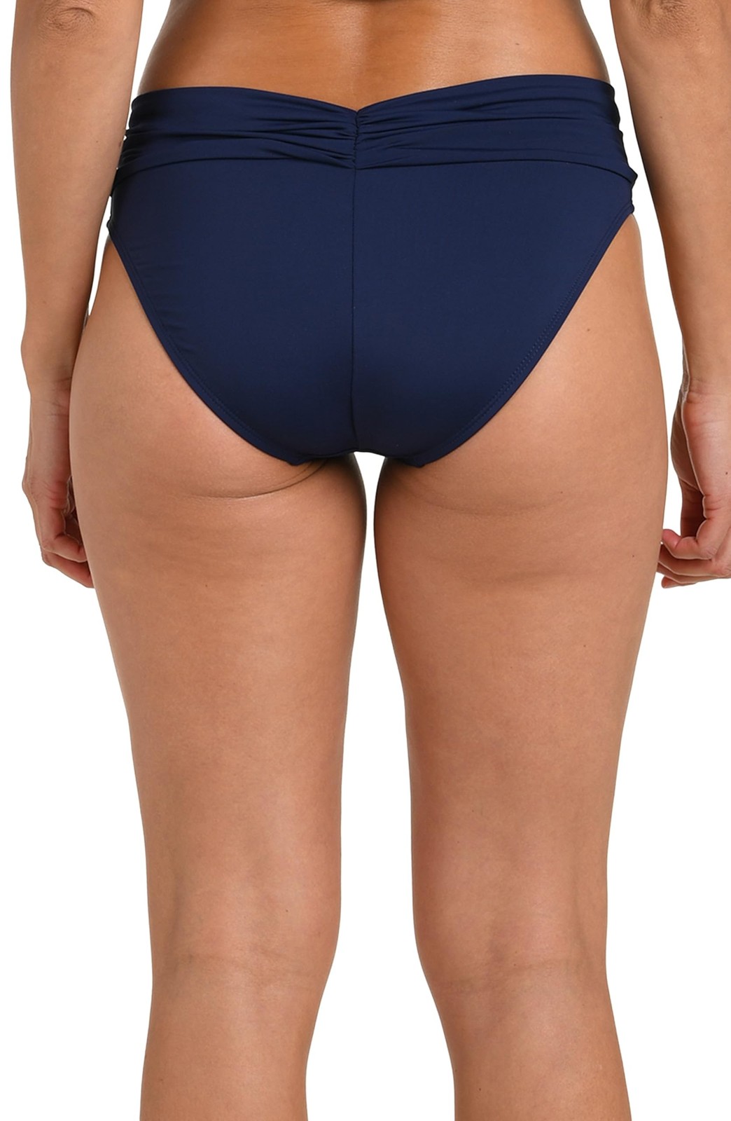 Island Goddess Shirred Band Hipster Bikini Swimsuit Bottom 12 Indigo