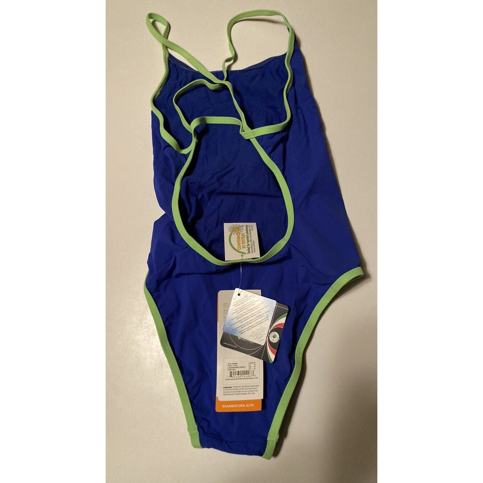 HEAD Womens Swimming Swimsuit LiquidPower Tropic Lady. Royal Size 28. Open Box