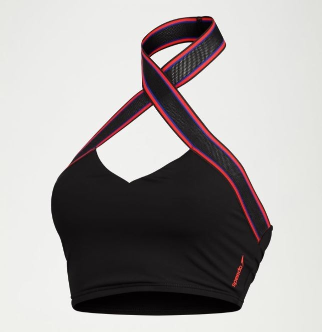 Speedo Women’s Flu3Nte Halter Crop Top Recycled Quick Dry Swim Crop Top