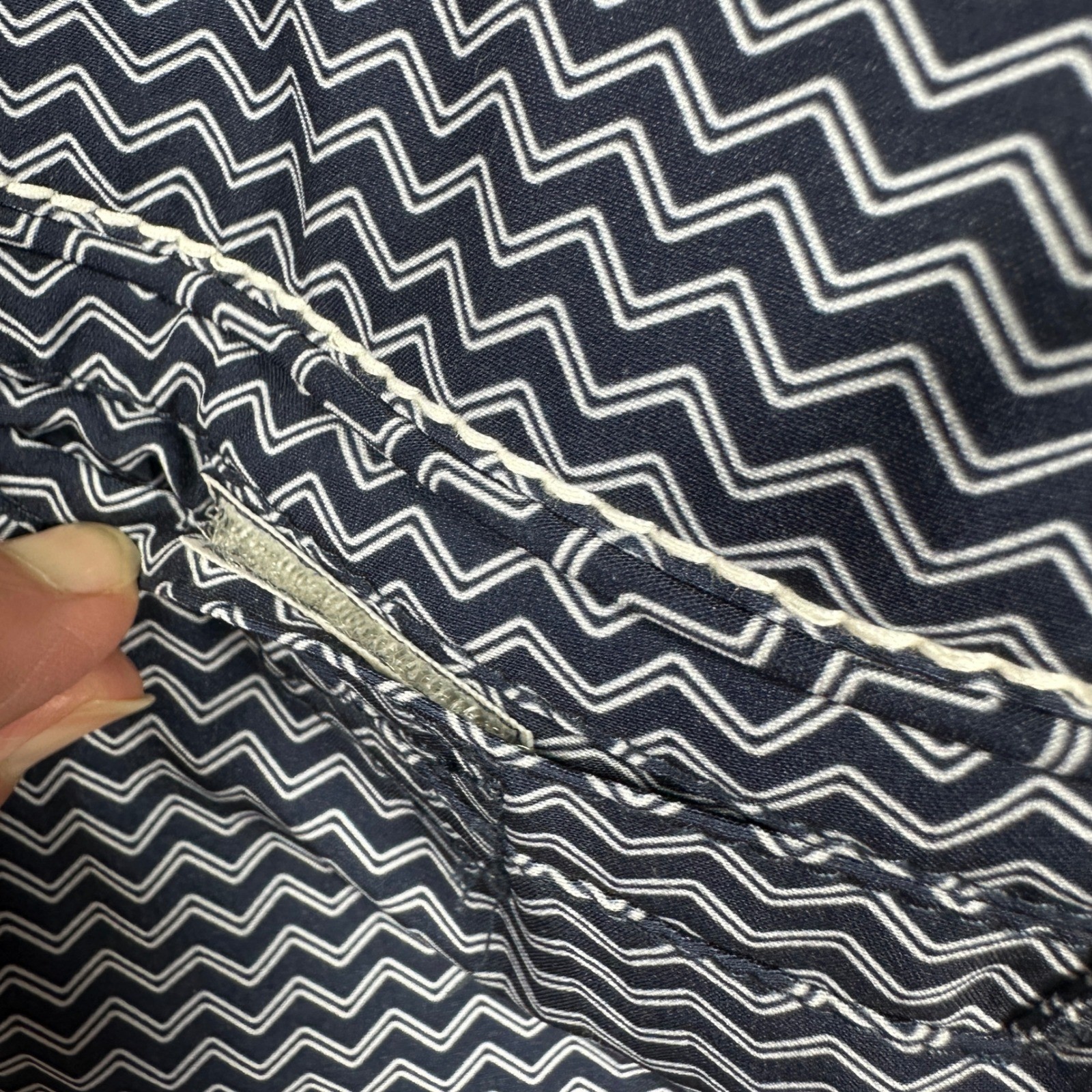 New Carve Designs Paddle Board Swim Shorts 4 Navy Blue Chevron Zig Zag Coastal