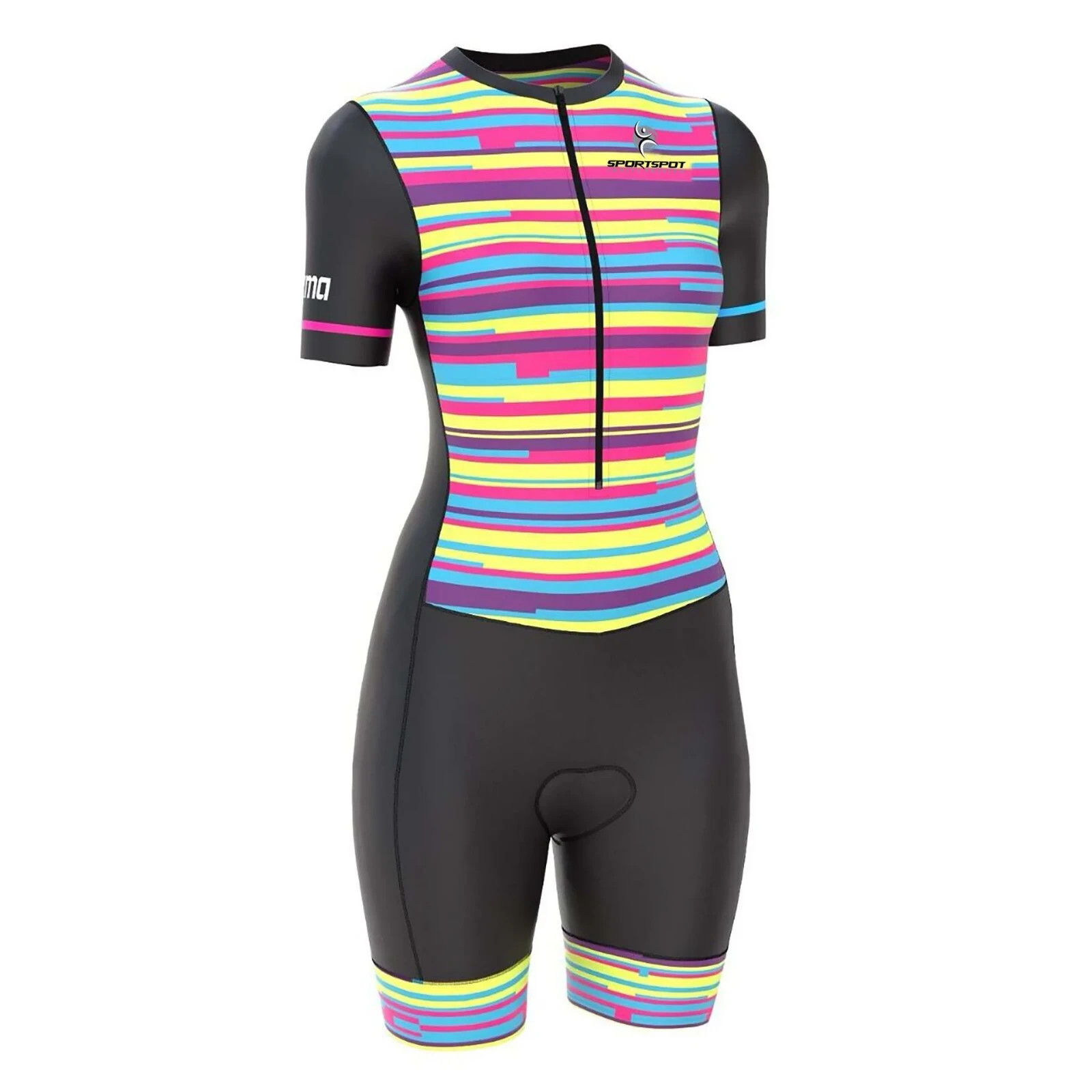 Women’s Triathlon Skinsuit Compression Tri Suit Cycling Running Swimming Gel Pad