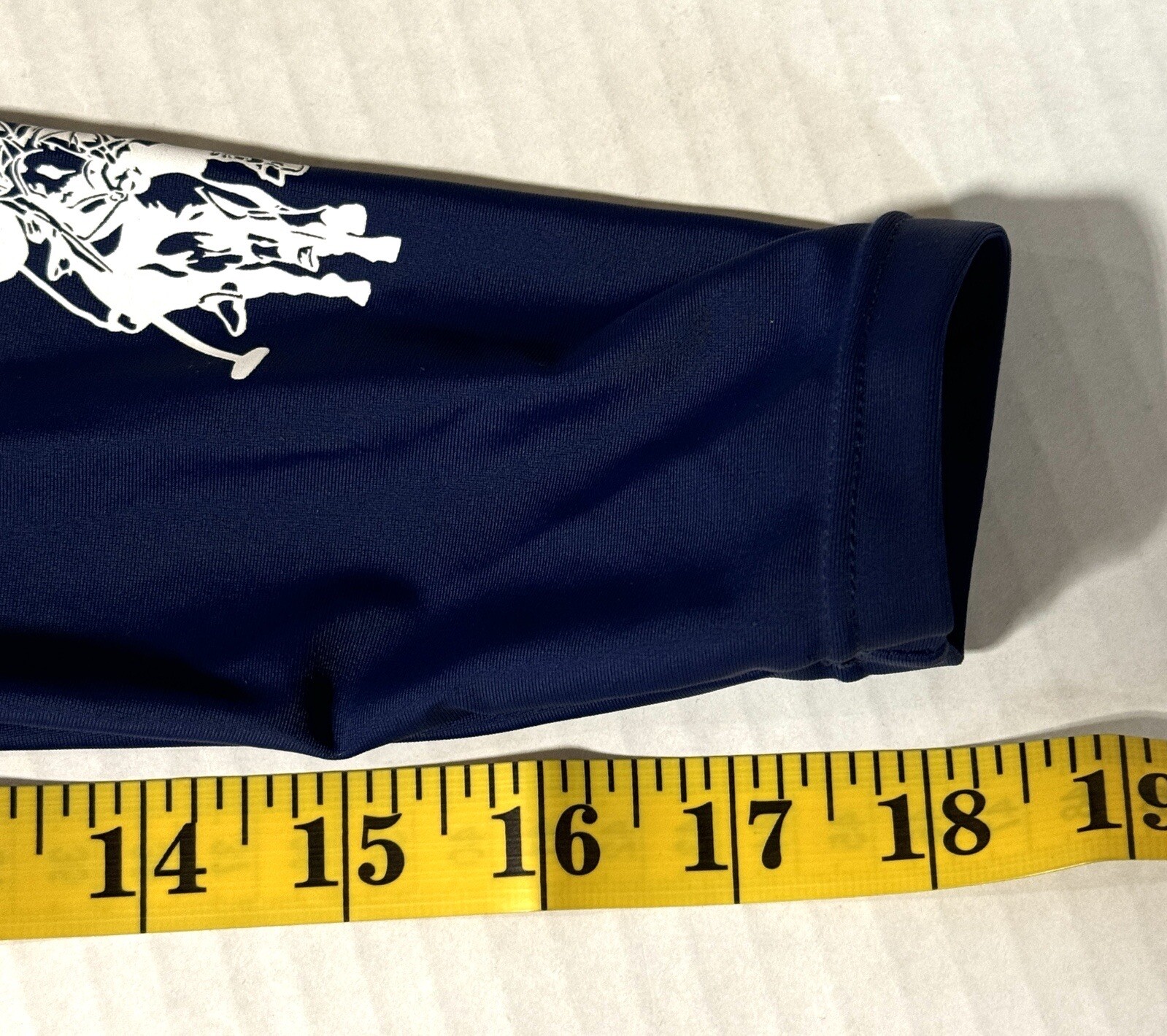 Women’s Rash Guard US Polo Assoc Top Blue Cropped 7/9 Juniors Swim EUC