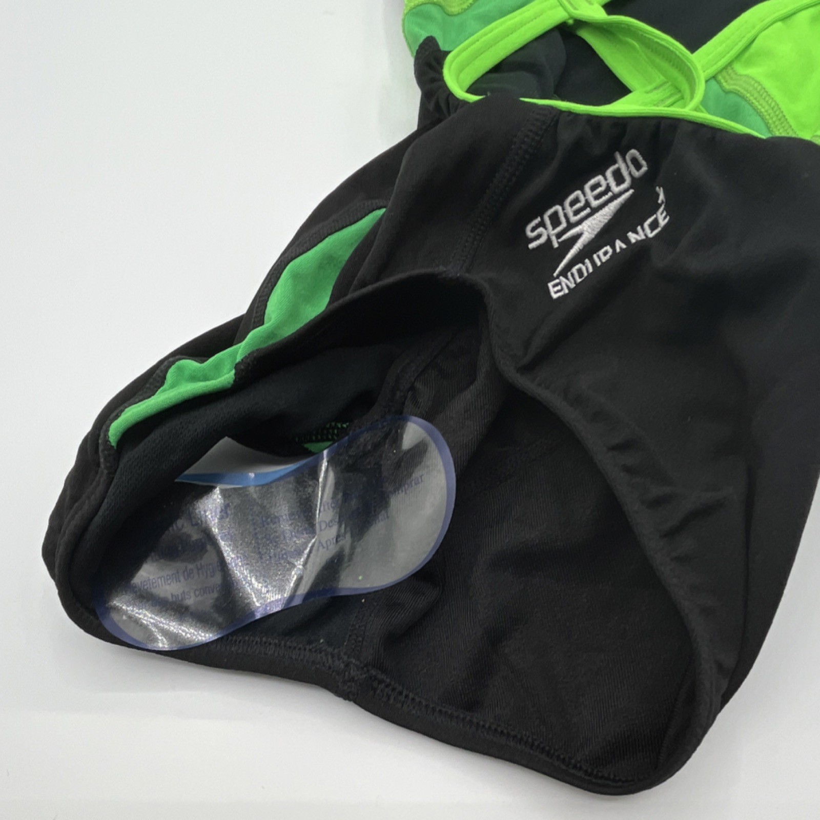 NEW! Speedo Endurance+ Women’s Swimming One Piece Swimsuit Black Green Size 26